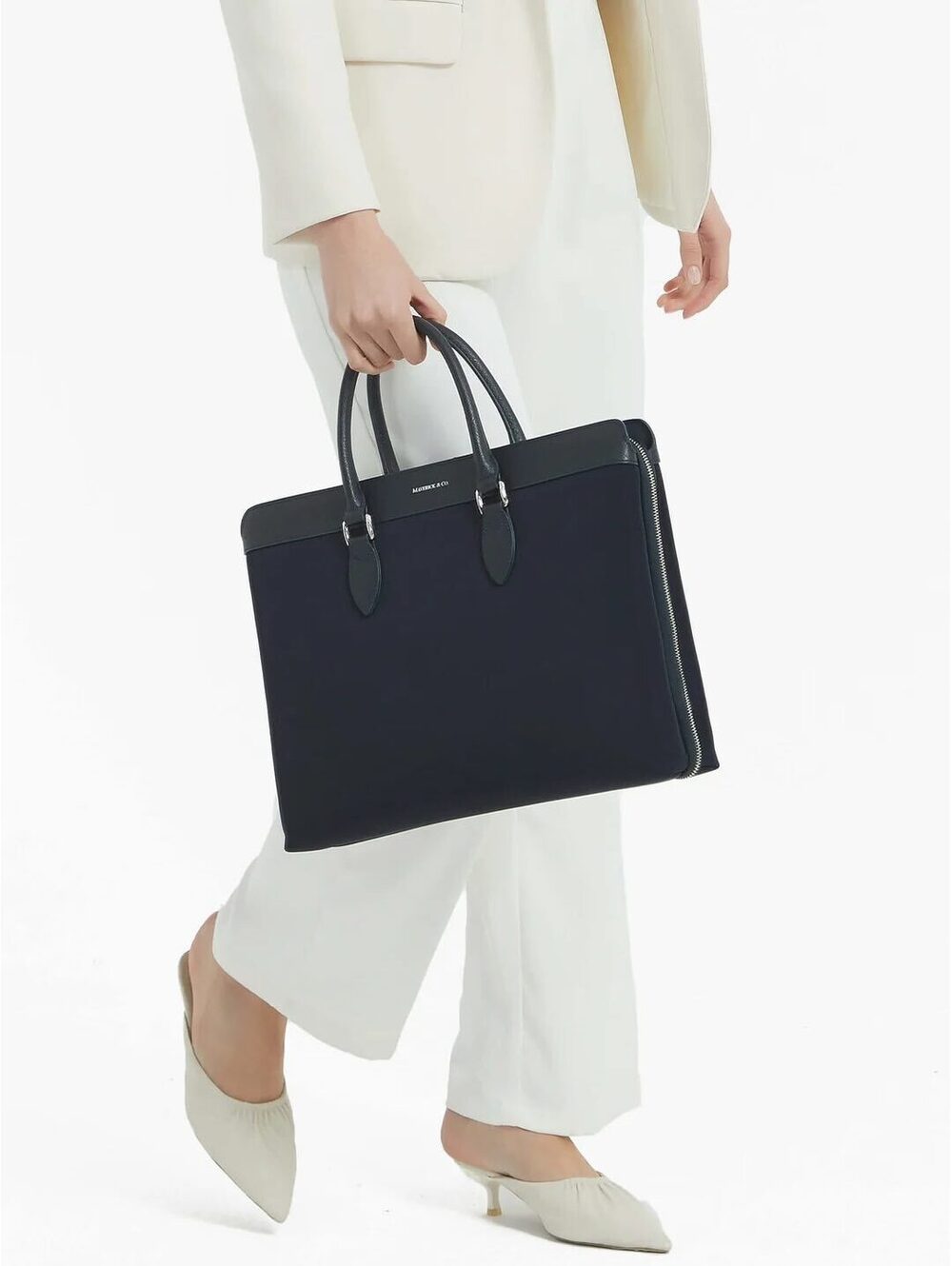 Maverick & Co. Alpha Leather-Trimmed Briefcase